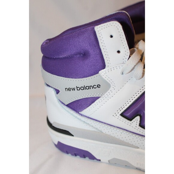 NEW BALANCE MEN\'S 650R LEATHER HIGH TOP ATHLETIC SNEAKERS WHITE PURPLE NEW main image 6
